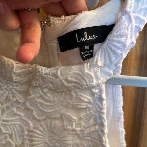 White Lulus Lace Halter Dress - Picture 2 of 4